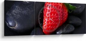 Kép - eper (órával) (90x30 cm)