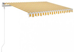 sárga és fehér kézzel kihúzható napellenző 350 x 250 cm