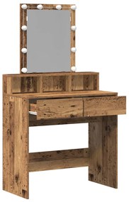 Sminktükör LED Fénnyel Régies Fa Kompozit Fa