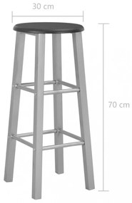 2 db ezüstszínű MDF bárszék