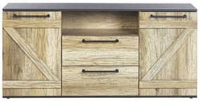 Rusztikus Komód Világosbarna És Fekete Színben SALTER Beliani