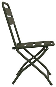 Összecsukható Kerti Székek 2 db Sötét Zöld 42x52x82 cm Porszórt Acél