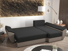 Sarok ülőgarnitúra Radiant L3 (fekete + fehér) (J). 1057469