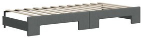 sötétszürke kihúzható szövet heverő 80 x 200 cm