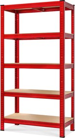 HEAVY nagy teherbírású polc, max. 875kg, 180×90×40cm, piros Monzana