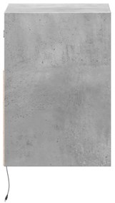 betonszürke falra szerelhető TV-szekrény LED-del 41x31x45 cm
