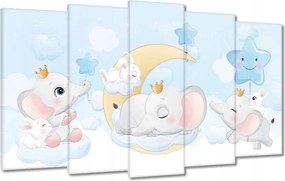Vászonkép 100x60 Elefánt és nyúl család