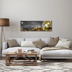 Óriáskerék a szürkületbe képe (órával) (90x30 cm)