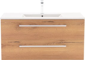 Vario Clam 100 alsó szekrény mosdóval fehér-tölgy