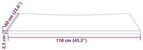 fehér tömör fenyőfa asztallap 110 x 60 x 2,5 cm