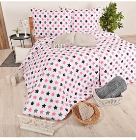 EMI Csillagok rózsaszínű gyermek pamut ágyneműhuzat, Gyerekgarnitúra 90x130 + 45x65