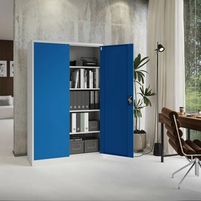 Fém iratszekrény JAN II, 1150 x 185 x 400 mm, szürke-kék