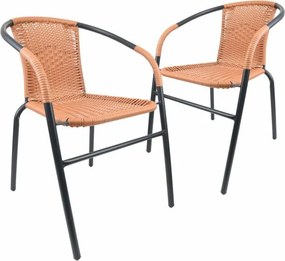 Kerti szék garnitúra egymásba rakható szürke-természetes 2db