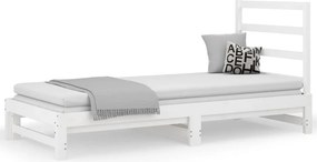 vidaXL fehér tömör fenyőfa kihúzható kanapéágy 2 x (90 x 200) cm