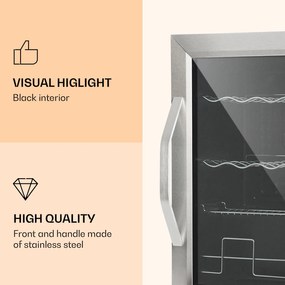 Klarstein Beersafe XL Mix It Edition, hűtőszekrény, D energiahatékonysági osztály, LED, 4 fém rács, üvegajtó
