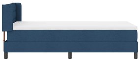 Boxspring ágy matraccal, kék színben, 90 x 200 cm, szövet.