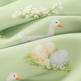 Goldea húsvéti dekor függöny - libák és húsvéti tojások 280x150 cm