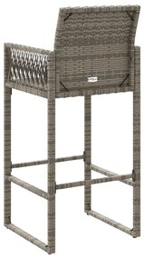 2 db szürke polyrattan kerti bárszék