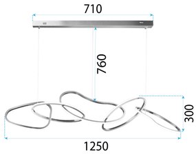 Szerszámlámpa, LED mennyezeti lámpa 60W APP1054-CP, arany, OSW-08882