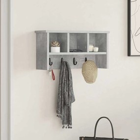 Fali Kabáthorog polcokkal Beton szürke 50 x 16 x 26 cm Faanyag