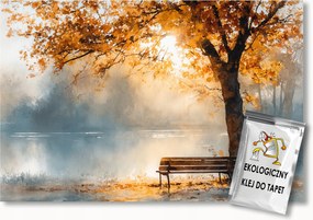 Fotótapéta Flizelina Park Fa Ősz Tó Pad 350x250 ragasztó