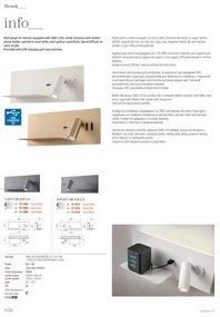 Redo 01-3316 - LED Fali spotlámpa BROOK LED/8W/230V + LED/3W USB fekete