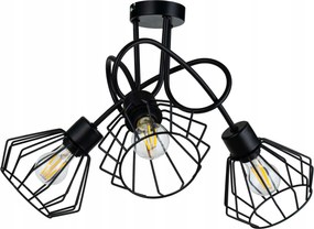 Mennyezeti Lámpa Csillár Lógó Loft Gyémánt Fekete Pók Drót