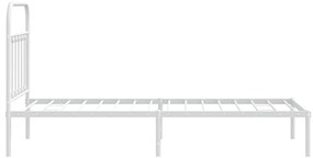 fehér fém ágykeret fejtámlával 90x200 cm
