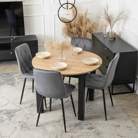 Stół HARRY Rozkładany 102-142 cm Dąb Artisan/Czarny