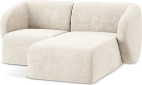 Bézs zsenília sarokkanapé (jobb oldali-heverő résszel) Lani – Makamii