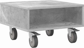 vidaXL Gördülékeny oldalasztal Beton Szürke 50,5 x 50 x 30 cm Faanyag