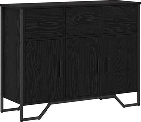 vidaXL Széf fiókkal Fekete tölgy 97 x 32,5 x 74,5 cm