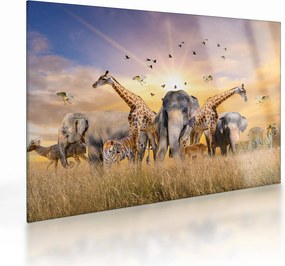 Kép - Afrikai állatok (üvegen) (70x50 cm)
