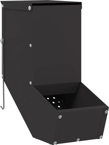 vidaXL Nyúl Etető Fekete 12,5 x 26 x 28,5 cm Hidegen Hengerelt Acél