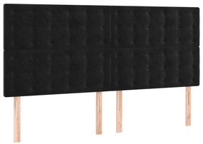 fekete bársony LED-es fejtámla 160x5x118/128 cm