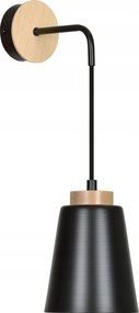 Hálószobai fali lámpa ideális az ágyban való olvasáshoz Bolero fekete, fa