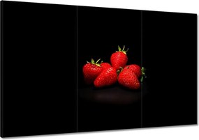 Vászonkép 120x80 Eper fekete alapon