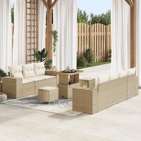 Kerti Kanapé Szett 10 pcs Beige és krém 90 x 55 x 71 cm