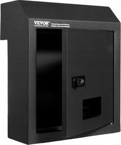 Postaláda ajtóra kóddal 30,5x15,5x36 cm acél fekete