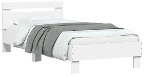 fehér ágykeret fejtámlával és LED-világítással 90 x 200 cm