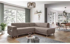 Barna kinyitható-tárolóhelyes sarokkanapé (jobb oldali-L alakú) Classy Sophie – Miuform