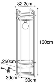 Ipari állólámpa fekete - Cage Rack