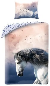 Rózsaszín lovas ágyneműhuzat 140x200 cm + 70x90 cm