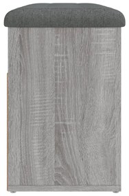 szürke sonoma színű szerelt fa cipőtároló pad 82 x 32 x 45,5 cm