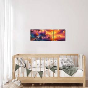 Kép - Varázslatos világ (órával) (90x30 cm)