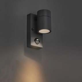 Antracit IP44-es kültéri fali lámpa mozgásérzékelővel - Solo