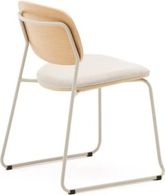 Bézs-natúr színű fém rakásolható étkezőszék Meli – Kave Home