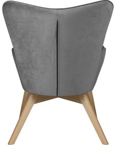 Szürke bársony fotel Niko – Ropez
