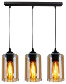 Fekete függőlámpa üveg búrával 10x55 cm Bistro – Candellux Lighting