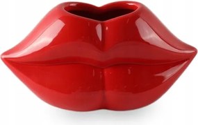 Piros Száj Váza Fedél – Designer Beltéri Dekorációs Kerámia
